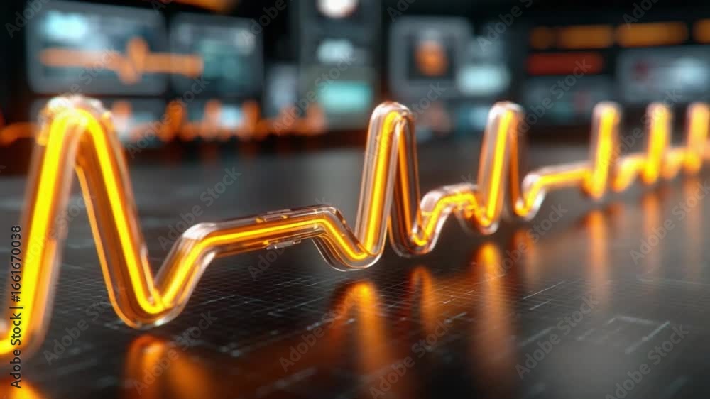 Poster digital pulse: a captivating display of a digital heartbeat visualization, brought to life through m