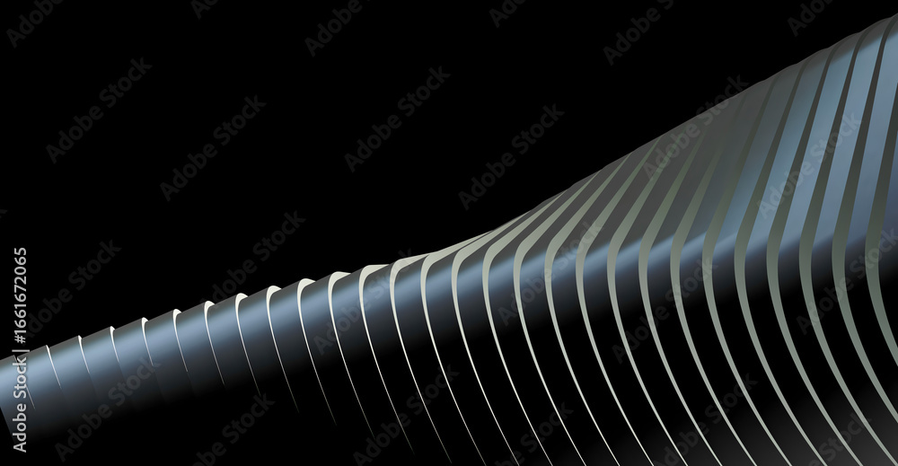 Poster abstract design composed of smoothly curved metallic lines. the elegant and modern design creates an