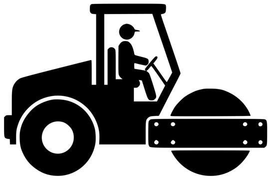 black steamroller with driver clip art preview