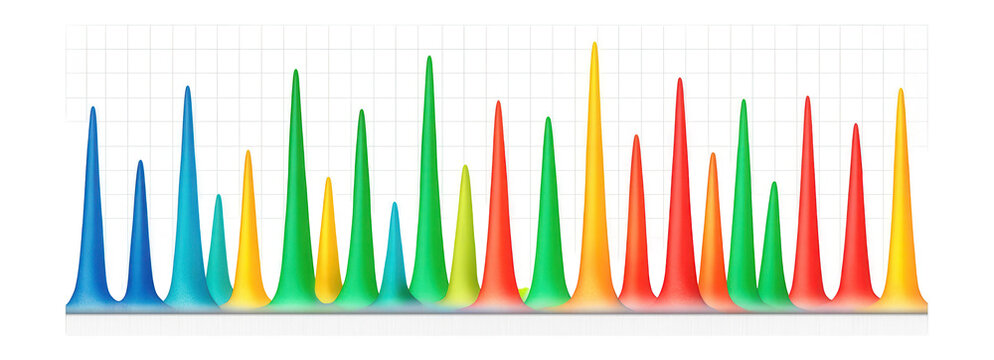 Chromatogram image displaying peaks of fluorescently labeled DNA fragments