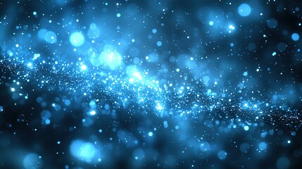 Fototapeta premium Deep Blue Glowing Particle Trails: Metaverse & Game Scene Design