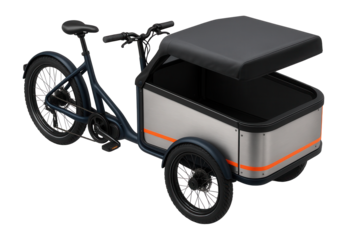 Hybrid cargo trike with a convertible cargo bay and retractable cover