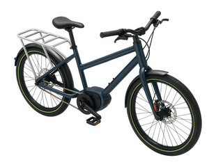 Obraz premium Electric-assisted cargo bike with a mid-drive motor and hydraulic brakes