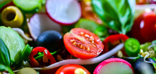 Close-up of vegetable salad. Balanced diet