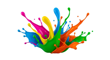 colorful paint splashes