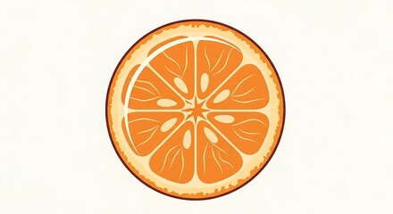 Vibrant Orange Slice Illustration on Textured White Background, Detailed and Fresh