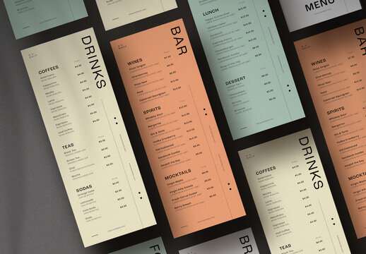 Stylish & Minimal Caf&eacute; Menus