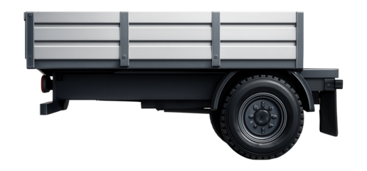 Flatbed lorry with vertical side slats and rear mud flaps