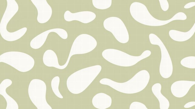Biomorph Rhythm &ndash; White Droplets on Sage Green

