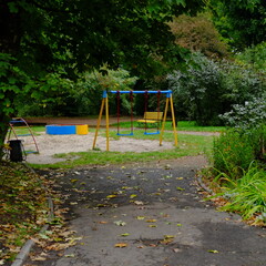 Fototapeta premium children playground in green park
