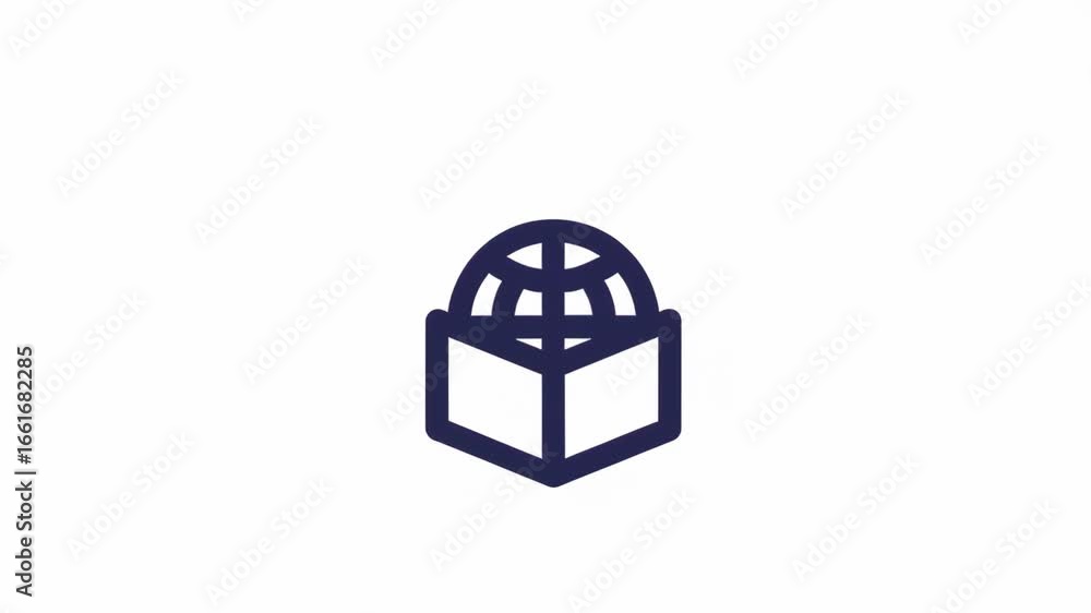 Aufkleber icon of globe and open book representing knowledge and global awareness in simple design