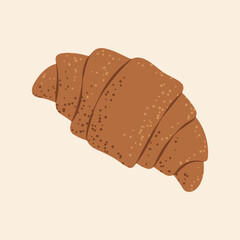 Freshly baked croissant, perfect for breakfast menus, bakery ads, or coffee shop designs.