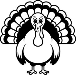 Obraz premium Black and White Thanksgiving Turkey