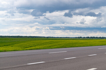 Green meadow, trees and hills Europe