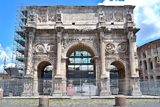Konstantin  Bogen in der N&auml;he vom  Colosseo,  Kolosseum,  Rom,  Latium,  Italien