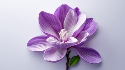 Close-up view of a vibrant purple magnolia blossom.