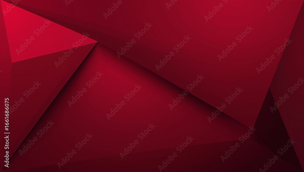 Fototapete abstract geometric red background with shadows and highlights creating depth