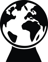 Stylized black and white globe icon representing global connection and international business opportunities