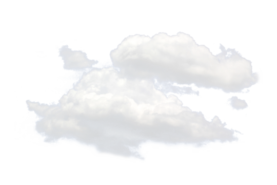 White clouds in the sky on transparent