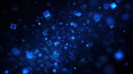 Abstract digital squares on dark background