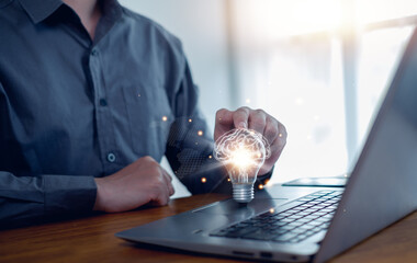 Idea thinking processes and psychology, thinking concept. Machine learning and artificial...
