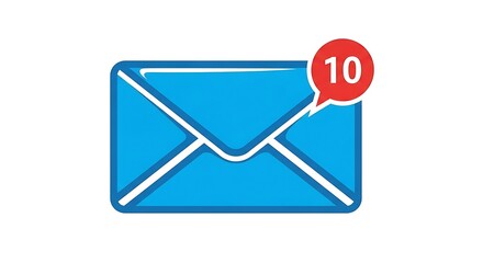 Blue envelope with unread message notification