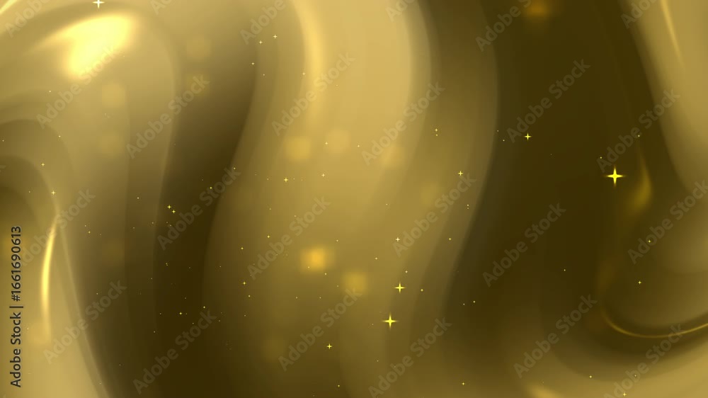 Poster luxurious golden swirls with subtle yellow sparkles on a dark background. perfect for elegant design