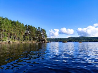 lake and mountains