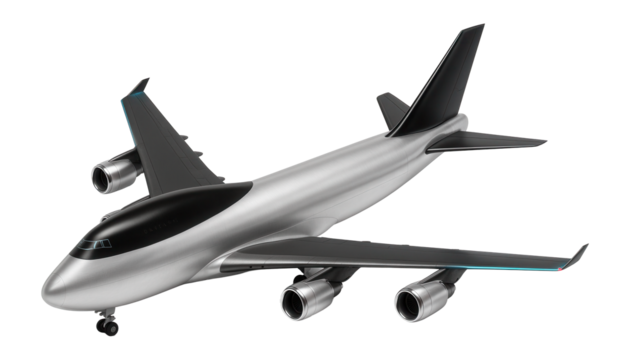 Four-engine jet with distinctive humpback design and extended range