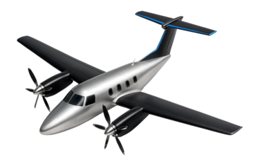 Twin-engine turboprop aircraft with high-mounted wings and T-tail configuration