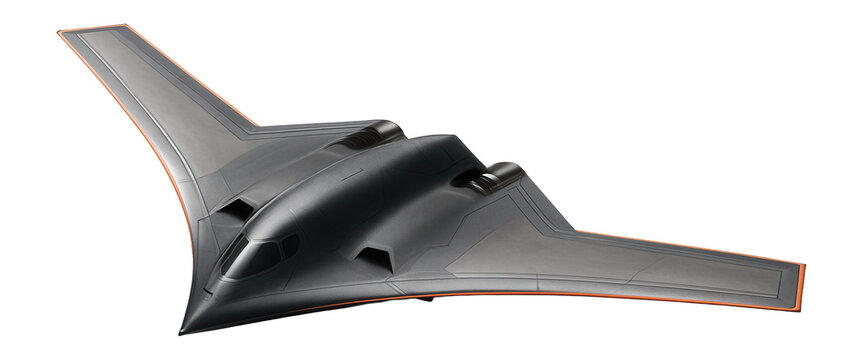 Swing-wing bomber with low-profile silhouette and internal weapons bay