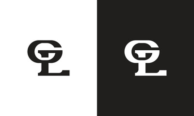 GL logo, monogram unique logo, black and white logo, premium elegant logo, letter Vector minimalist abstract