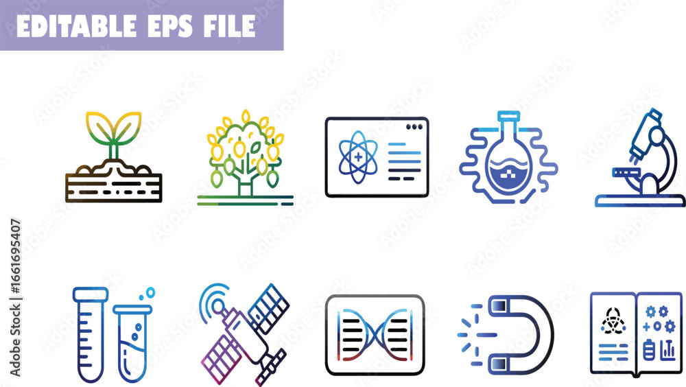 Poster an ecological vector icon set for web design features a collection of nature symbols and business il