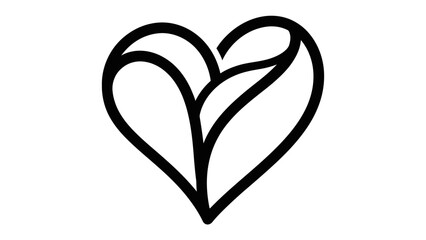 Botanical Heart Symbol: A simple yet elegant outline of a heart intertwining with botanical elements, blending love and the beauty of nature.