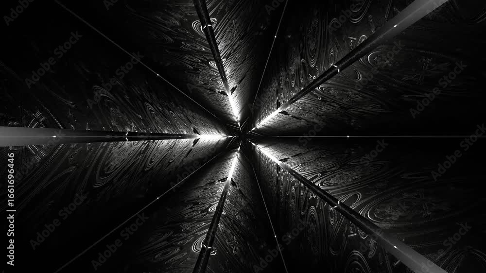 Poster abstract digital corridor of light a monochromatic journey into infinite depth and futuristic design
