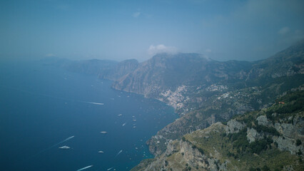 An aerial view of part of the beautiful Amalfi Coast, in southern Italy