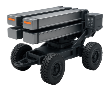 Lightweight anti-aircraft system on a wheeled chassis with modular missile racks