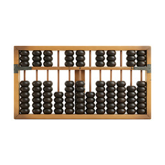 Fototapeta premium Japanese antique wooden abacus traditional counting tool isolated on transparent background