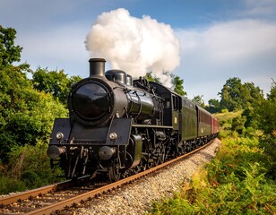Steam Train Journey Through Countryside