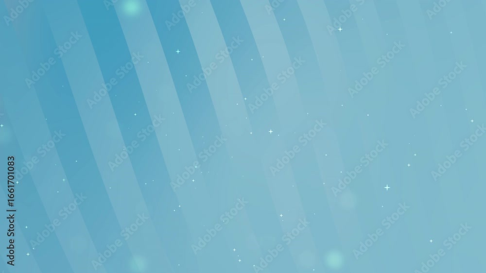 Poster light blue background with diagonal stripes and subtle glowing particles. clean, minimalist design. 