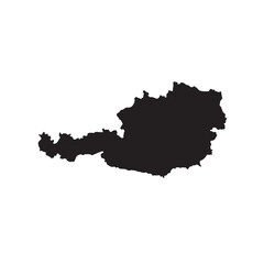 Fototapeta premium Flat Design Austria Map Silhouette Illustration