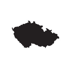Solid Black Czech Republic Map Silhouette