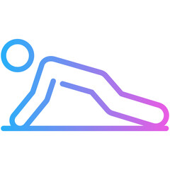 push up gradient line icon