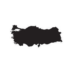 Minimal Flat Silhouette Vector Map of Turkey