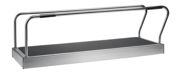 Aluminum pontoon walkway with non-slip surface and handrails