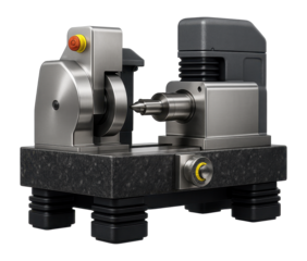 Precision thread grinding machine with a granite base and vibration-damping features for a metrology lab