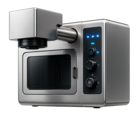 3D laser engraving machine with a transparent viewing window and multi-axis control for creating complex designs in a giftware production facility