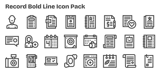 Record Visual Pack - 24 Bold Outline Icons