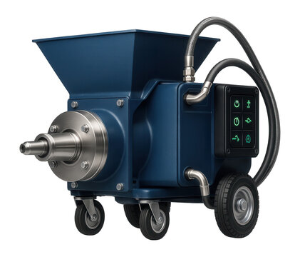 Heavy-duty plastering machine with a robust cast iron rotor and stator system for continuous operation in large infrastructure projects.