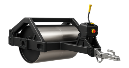 Heavy-duty tow-behind vibratory roller with a reinforced frame for use in mining and quarrying operations